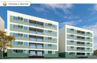 Residence Club Jardim das Oliveiras | Apartamentos Tipo 3 quartos, sendo 01 suíte | 54,48m² | Em 2 Carneiros