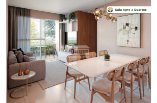 Residence Club Jardim das Oliveiras | Apartamentos Tipo 3 quartos, sendo 01 suíte | 54,48m² | Em 2 Carneiros