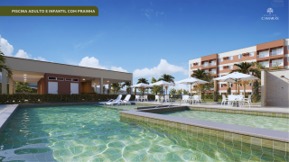 Apto 2 quartos, suite canadense | Varanda com garden | 49,57m² | Camaragibe | Lazer Completo