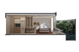 NOAH STUDIO TÉRREO COM PISCINA PRIVATIVA | 26,15m² | ÁREA DE LAZER | PRAIA DE CUPE