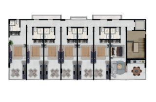 Studio Duplex loft | Alameda Anselmo Beach Residense | 49,56m² | Praia de Campas | Em Construção | Lazer na Cobertura