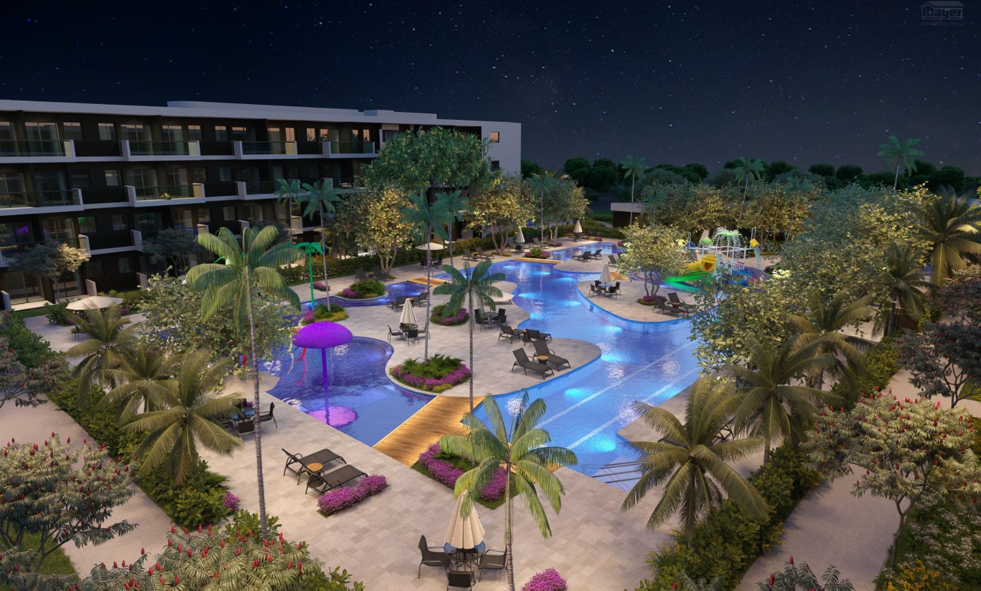 MAKAI ACQUA RESORT | 2 Quartos 1 com suíte| Varanda | 1 WC Social | Muro Alto