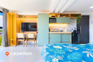 MAKANI BEACH FLAT | STUDIO COM SALA INTEGRADA | ÁREA DE LAZER | 26,58 m² | PRAIA DE CAMPAS | TAMANDARÉ