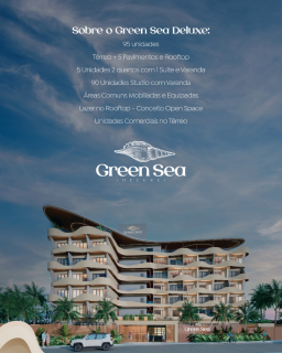 GREEN SEA DELUXE | 22 m²| STUDIO  TIPO | ÁREA DE LAZER | PRAIA DE CAMPAS | TAMANDARÉ