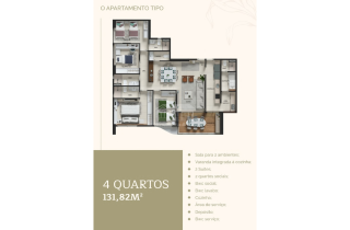 Alameda Jardins | Apto 4 quartos sendo 2 suites | 131,82m² | Boa Viagem | Lazer Completo | Pronto para Morar |