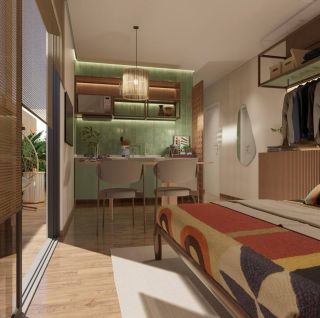 Flat no Sangano Beach Prime | 35,96m²  | 1 Qto | 1 Wc | Varanda | Área de Lazer | Porto de Galinhas