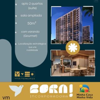 Viva Paineiras | Vendo Apto 2 quartos(suíte) | 50 m² | sala |Cozinha | Área de Lazer  | Paulista
