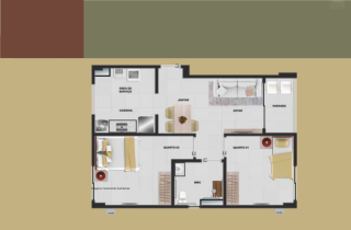 Jardins candeias | vendo Apto 2 quartos com varanda | 48,74m² | sala | cozinha | Área de Lazer completa