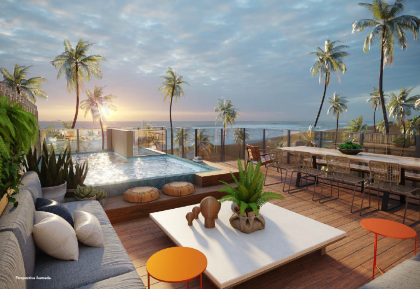 REPASSE de lindo apartamento cobertura pronto,  à beira-mar de Muro Alto, abaixo do preço de tabela