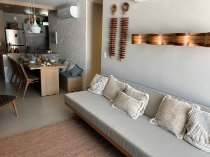 Vendo fantástico apartamento pronto, novo e 100% mobiliado à beira-mar de Muro Alto