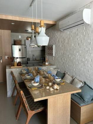 Vendo fantástico apartamento pronto, novo e 100% mobiliado à beira-mar de Muro Alto