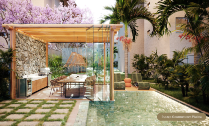 Vendo fantástico apartamento pronto, novo e 100% mobiliado à beira-mar de Muro Alto