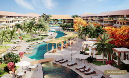 Vendo fantástico apartamento pronto, novo e 100% mobiliado à beira-mar de Muro Alto