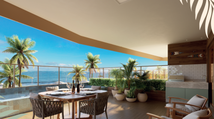 Grande oportunidade de repasse de apartamento com 2 quartos, à beira-mar do melhor trecho de Praia de Tamandaré