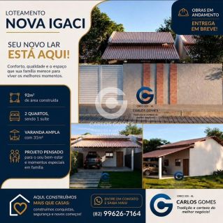 Casa Para Vender com 2 quartos na cidade de Igaci