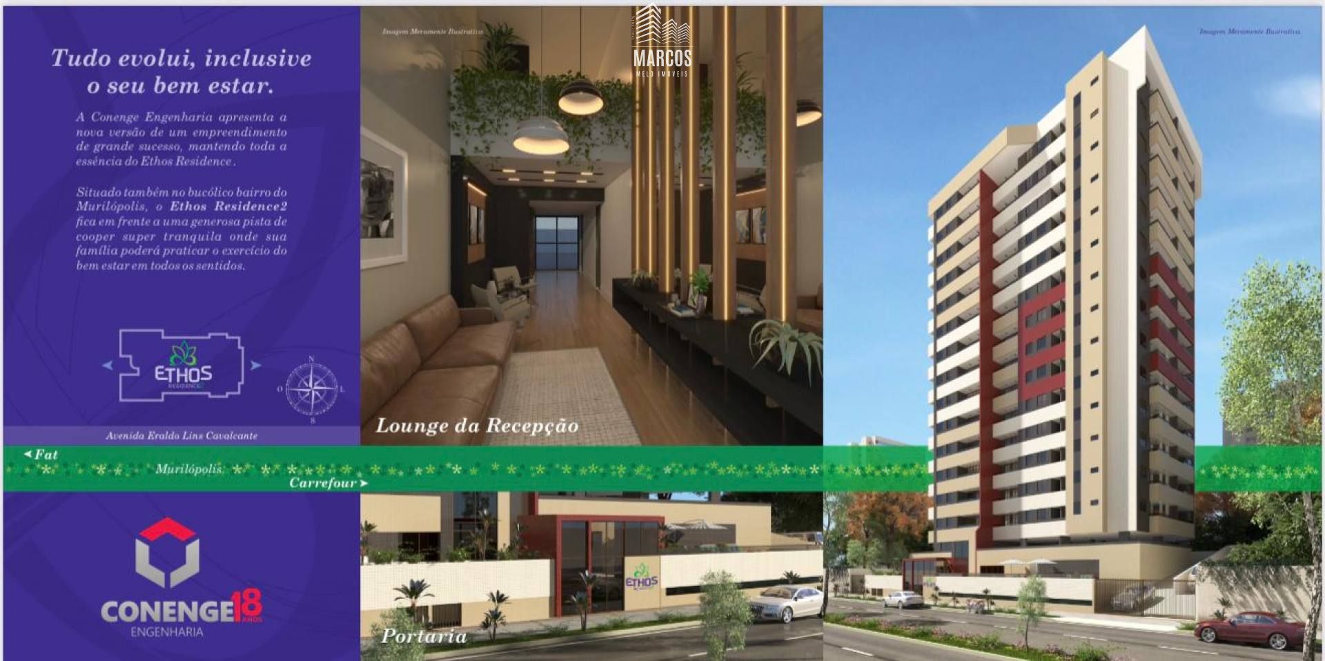 Ethos Residence Apartamento Para Vender com 3 quartos 1 suítes no bairro Murilópolis em Maceió