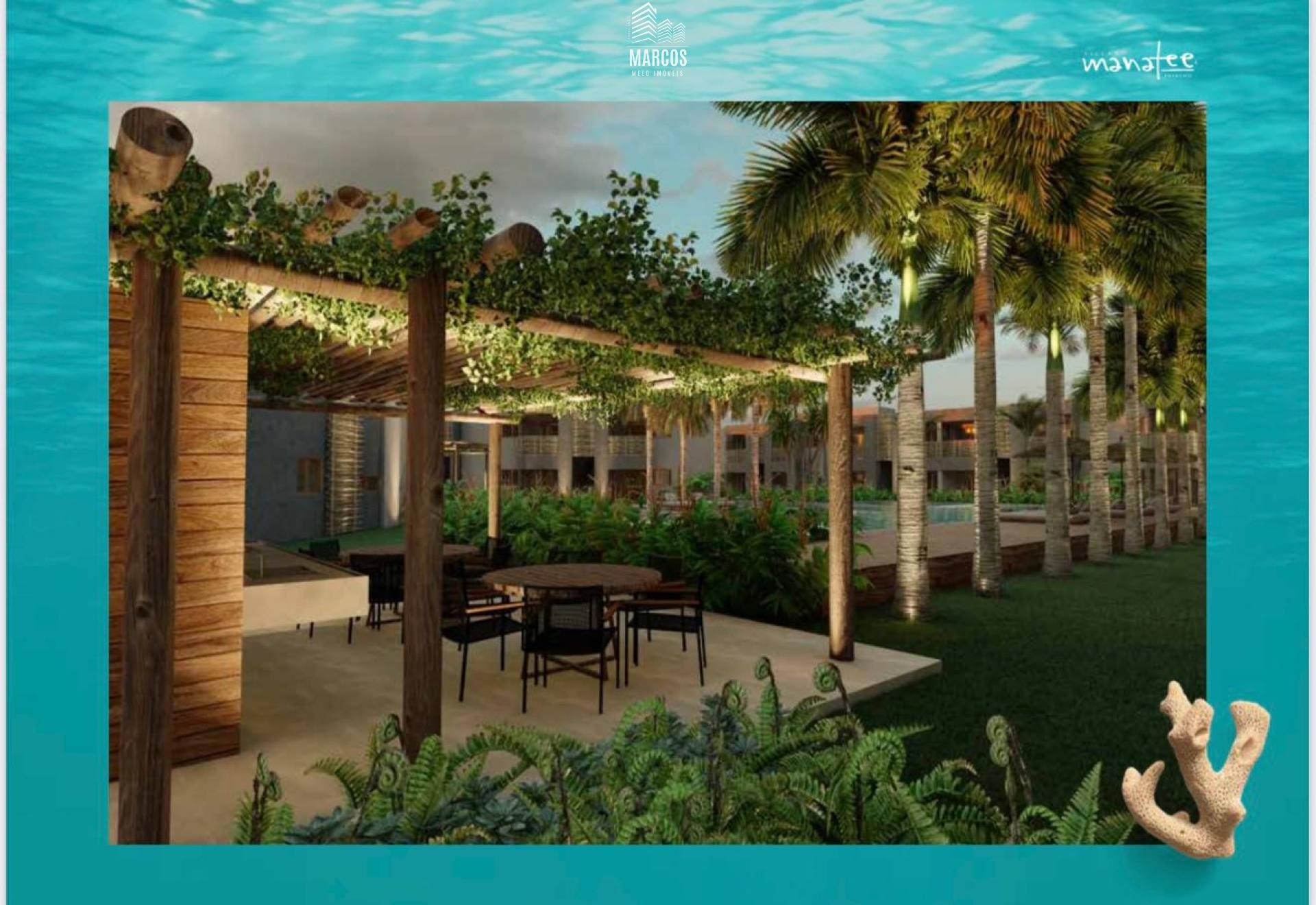 Villa Manatee - Apartamento Para Vender com 2 quartos 1 suítes no bairro Rota dos Milagres em Porto De Pedras