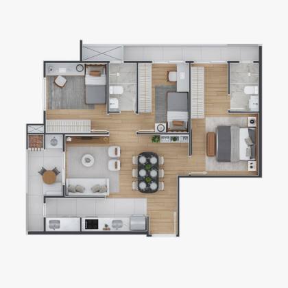 Apartamento 3 quartos no Santo Antônio