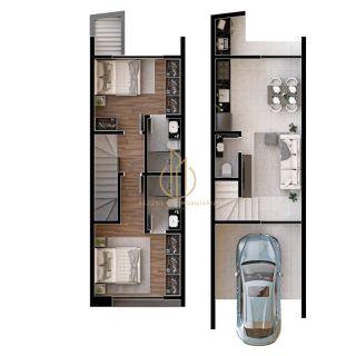 Sobrado geminado 2 suítes no Santo Antônio