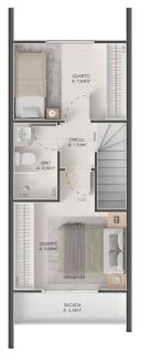 Sobrado geminado 2 quartos no Vila Nova