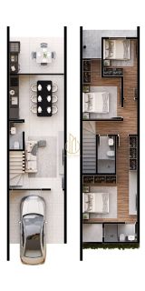 Sobrado geminado 3 quartos no Costa e Silva