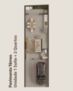 Sobrado geminado 3 quartos no Floresta