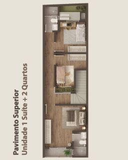 Sobrado geminado 3 quartos no Floresta