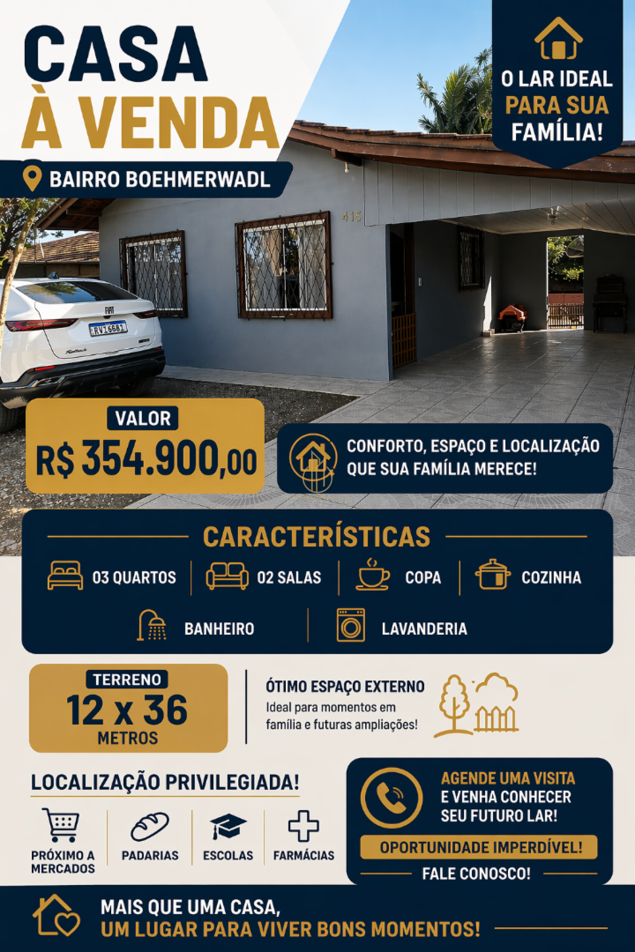 Casa disponivel para venda com 3 quartos no bairro Boehmerwald em Joinville