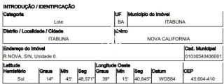 Terreno de leilão da caixa em Itabuna