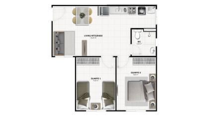 Apartamento Novo de 2 Quartos no Villa dos Coqueiros, Barra dos Coqueiros