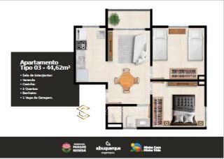 Apartamento para venda no Residencial Resedá. Possibilidade de entrada zero.