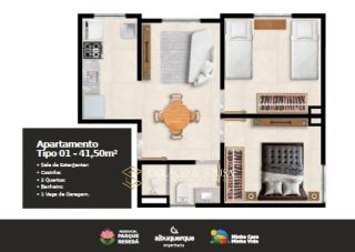 Apartamento para venda no Residencial Resedá. Possibilidade de entrada zero.