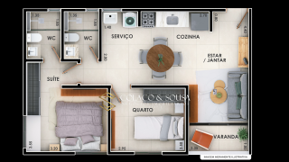 Apartamentos novos 02 quartos/01 suíte com varanda a venda no Bairro do Alto Branco
