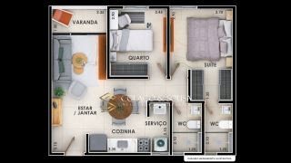 Apartamentos novos 02 quartos/01 suíte com varanda a venda no Bairro do Alto Branco