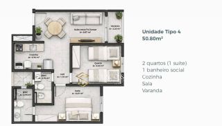APARTAMENTO COM SUITE E VARANDA - RESIDENCIAL DINAMERICA