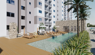 Apartamentos de 2 quartos, com varanda e vizinho à Facisa.