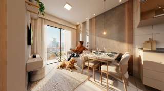 Apartamentos de 2 quartos, com varanda e vizinho à Facisa.
