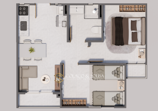 Apartamento 2 Quartos com Varanda à Venda no Jardim Tavares
