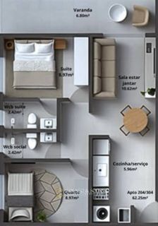 APARTAMENTO COM VARANDA A VENDA | CAMPOS VILLAGE – BANCÁRIOS | JOÃO PESSOA/PB