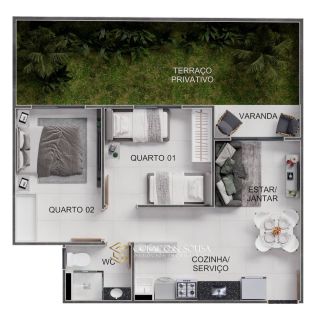Apartamento de 2 quartos para venda no Bento Figueiredo no Bento La Vie.