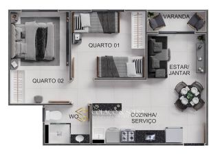Apartamento de 2 quartos para venda no Bento Figueiredo no Bento La Vie.