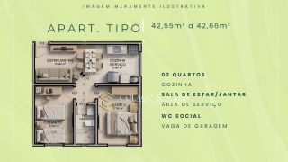 Apartamento Para Vender com 2 quartos no bairro Portal dos Bosques em Campina Grande