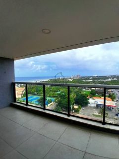 Quarto e sala com super varanda e vista mar