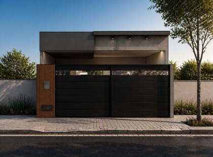 Casas em construção no Chiara, com diferentes opções de fachadas
