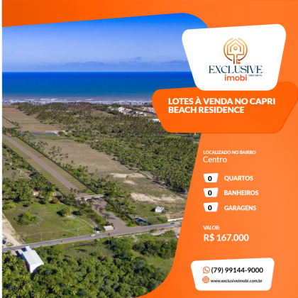 LOTES À VENDA NO CAPRI BEACH RESIDENCE