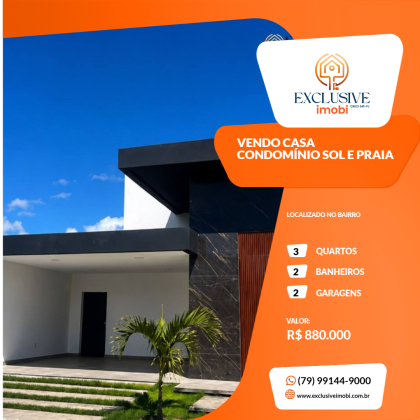 VENDO CASA CONDOMÍNIO SOL E PRAIA