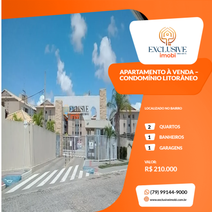 APARTAMENTO À VENDA – CONDOMÍNIO LITORÂNEO