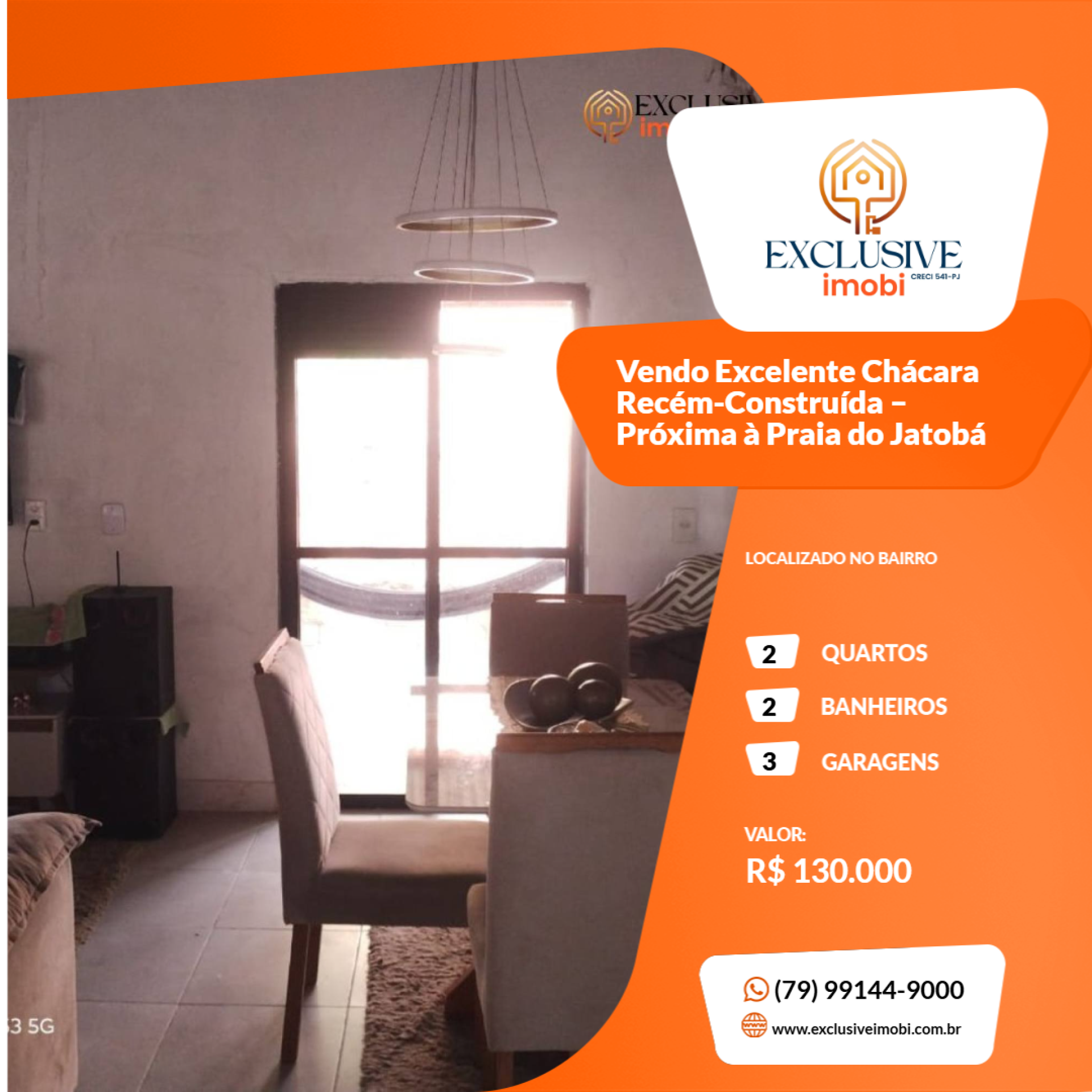 Vendo Excelente Chácara Recém-Construída – Próxima à Praia do Jatobá