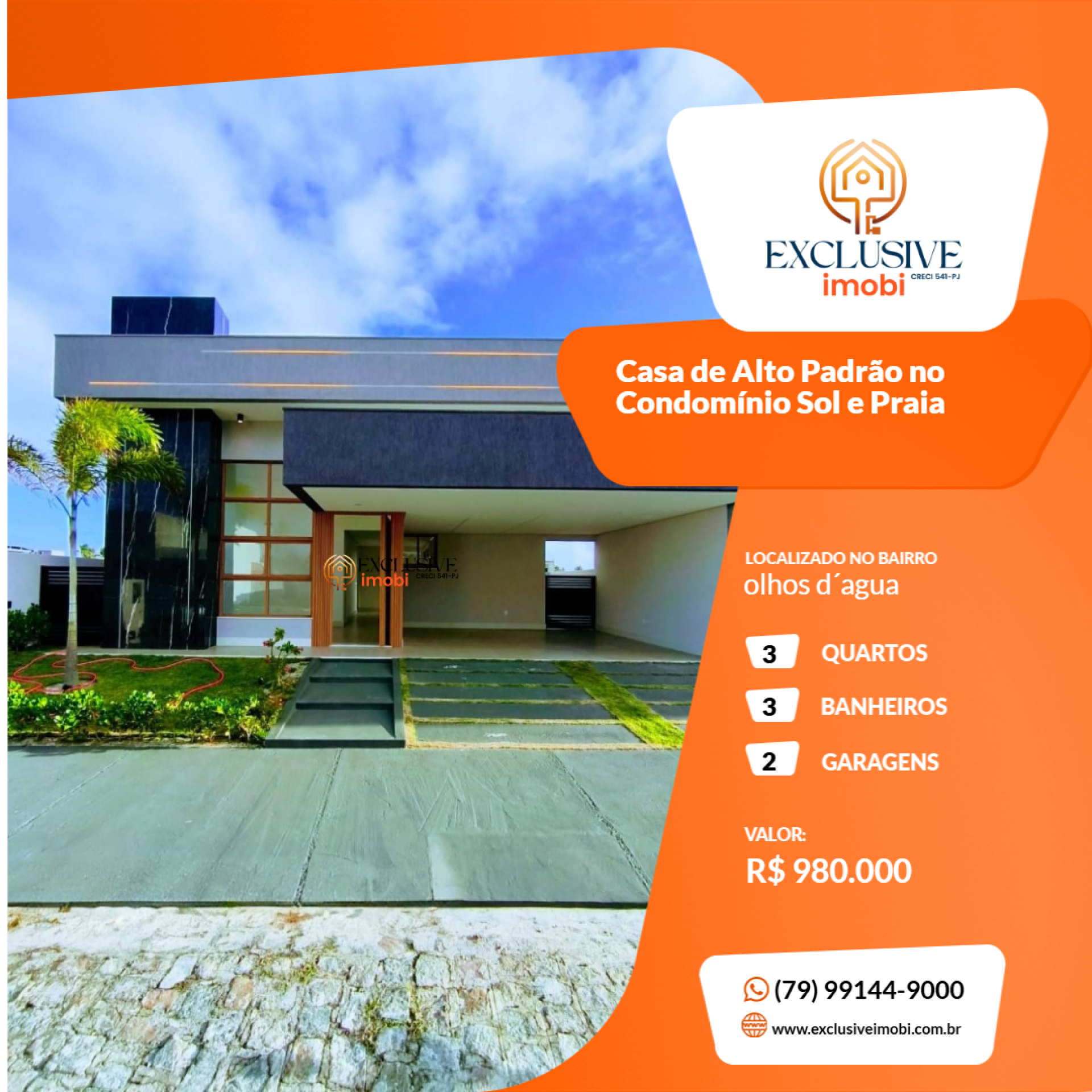 Casa de Alto Padrão no Condomínio Sol e Praia