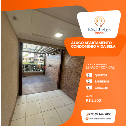ALUGO APARTAMENTO CONDOMÍNIO VIDA BELA
